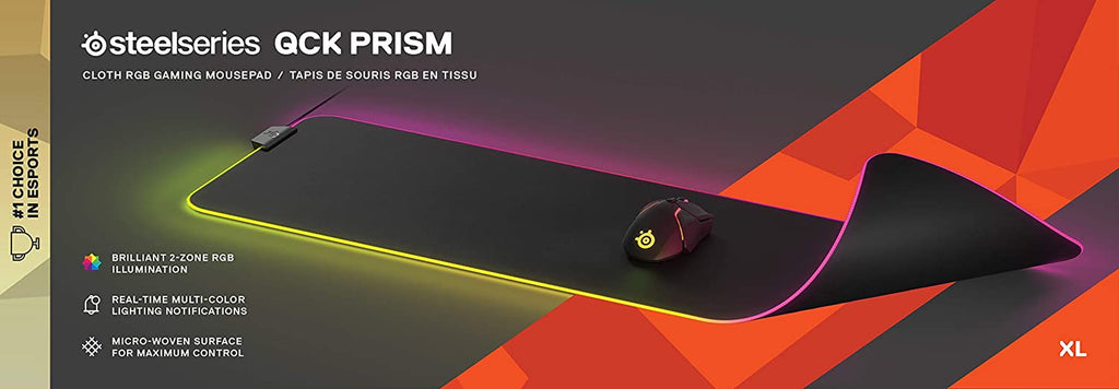 Qck Gaming Surface - XL RGB Prism Cloth Optimized for Gaming Sensors